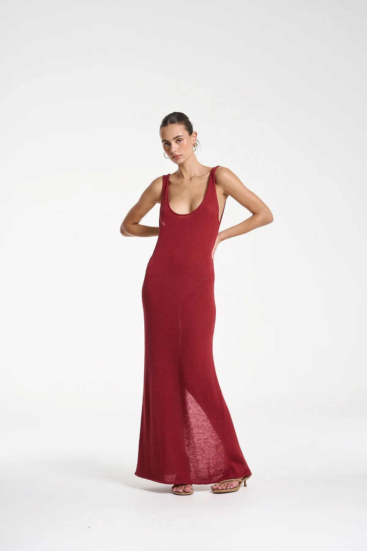 Knit Maxi Dress - Carmine Red