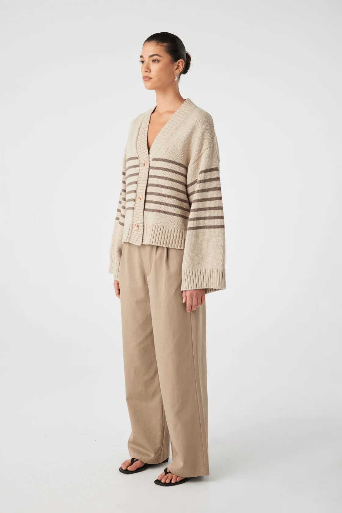 Aiko Cardigan - Sand Marle & Cacao