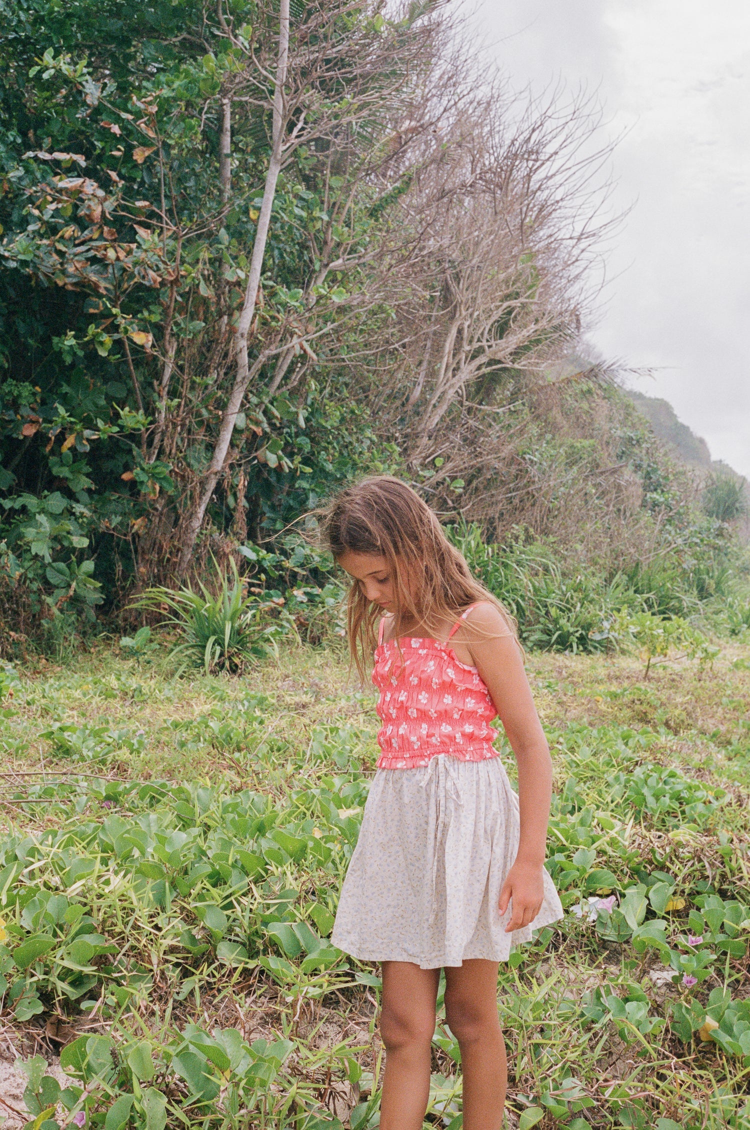 Shirred Crop - Summer Floral Print