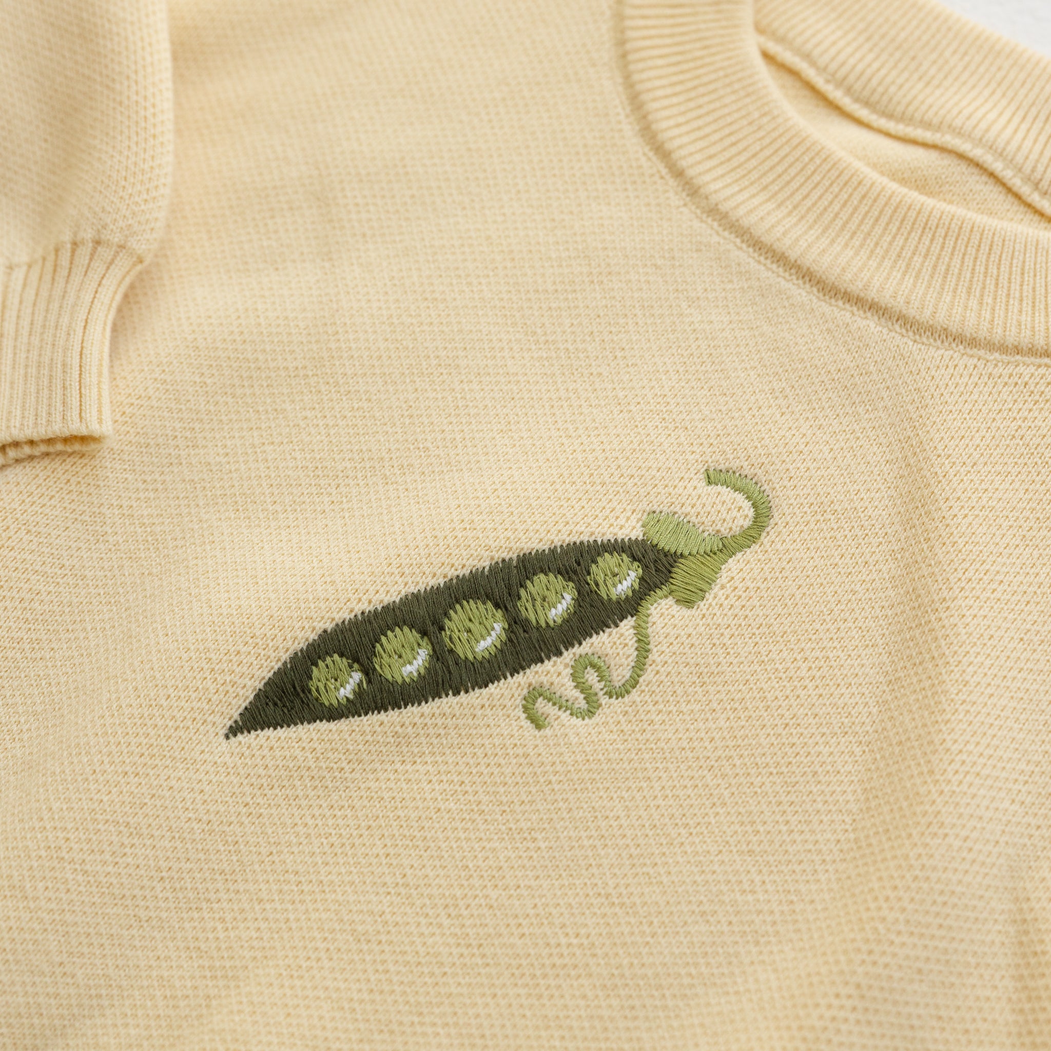 Cotton Pea Pod Knit Jumper - Cream