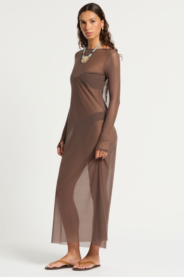 Giselle Midi Dress - Rosewood Mesh