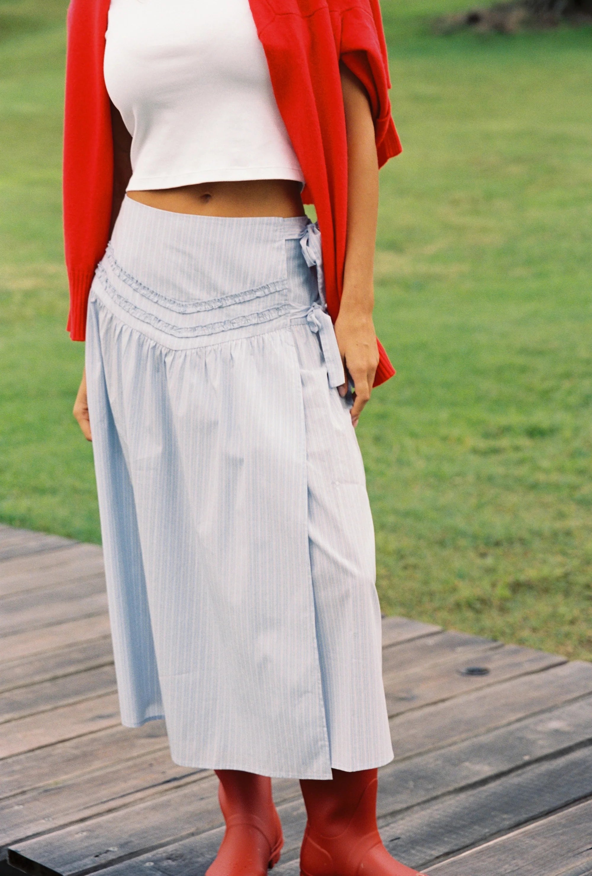 Annika Midi Skirt - Stripe