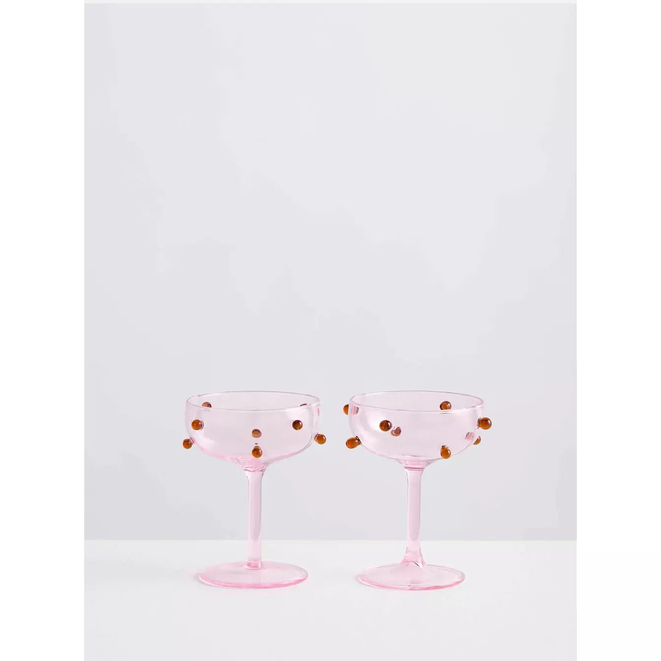 Maison Balzac 2 Champagne Coupes - Pink & Amber