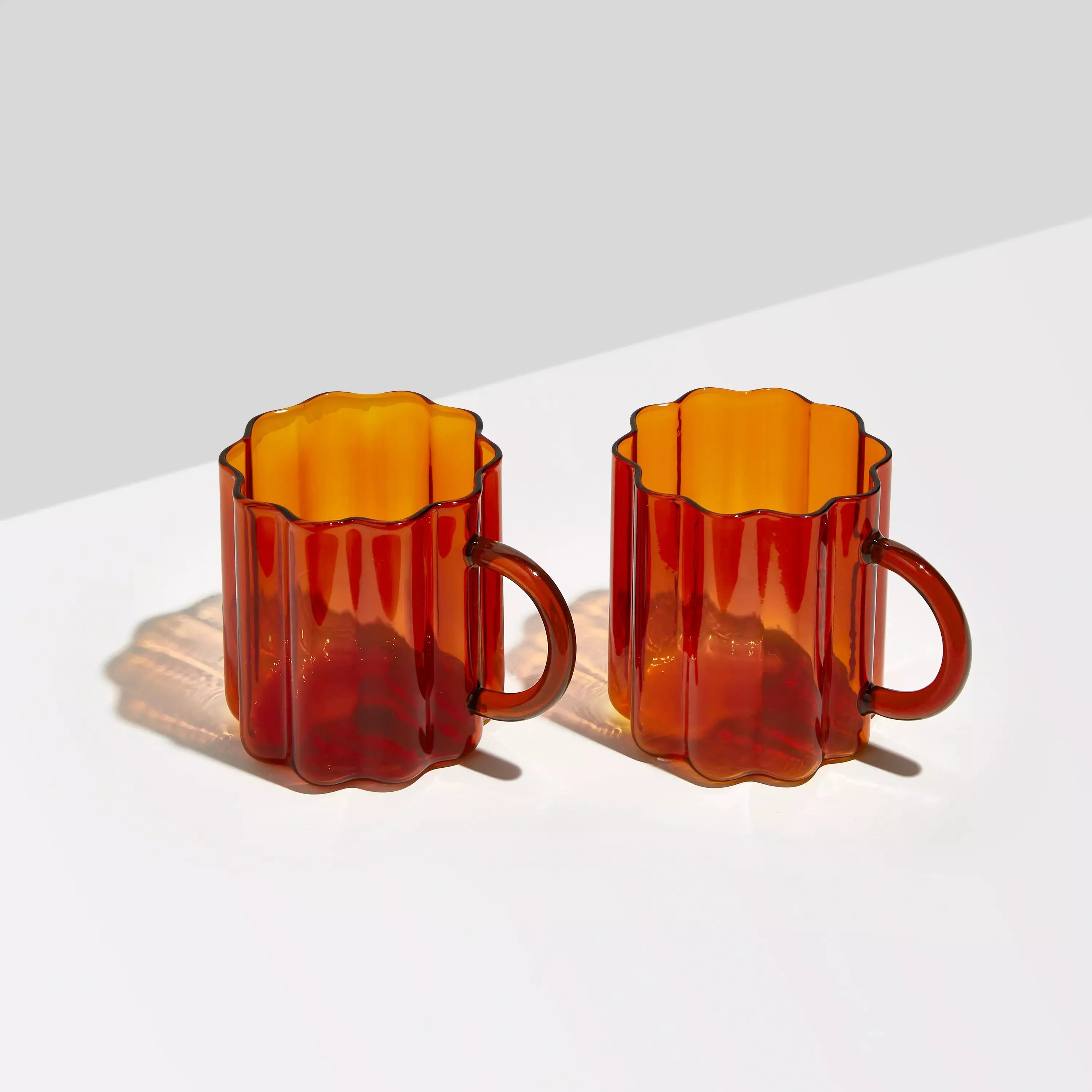 Fazeek Wave Mug Set of 2 - Amber