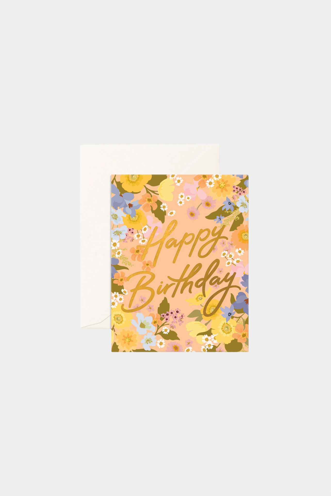 Birthday Spring Florals Peach Greeting Card