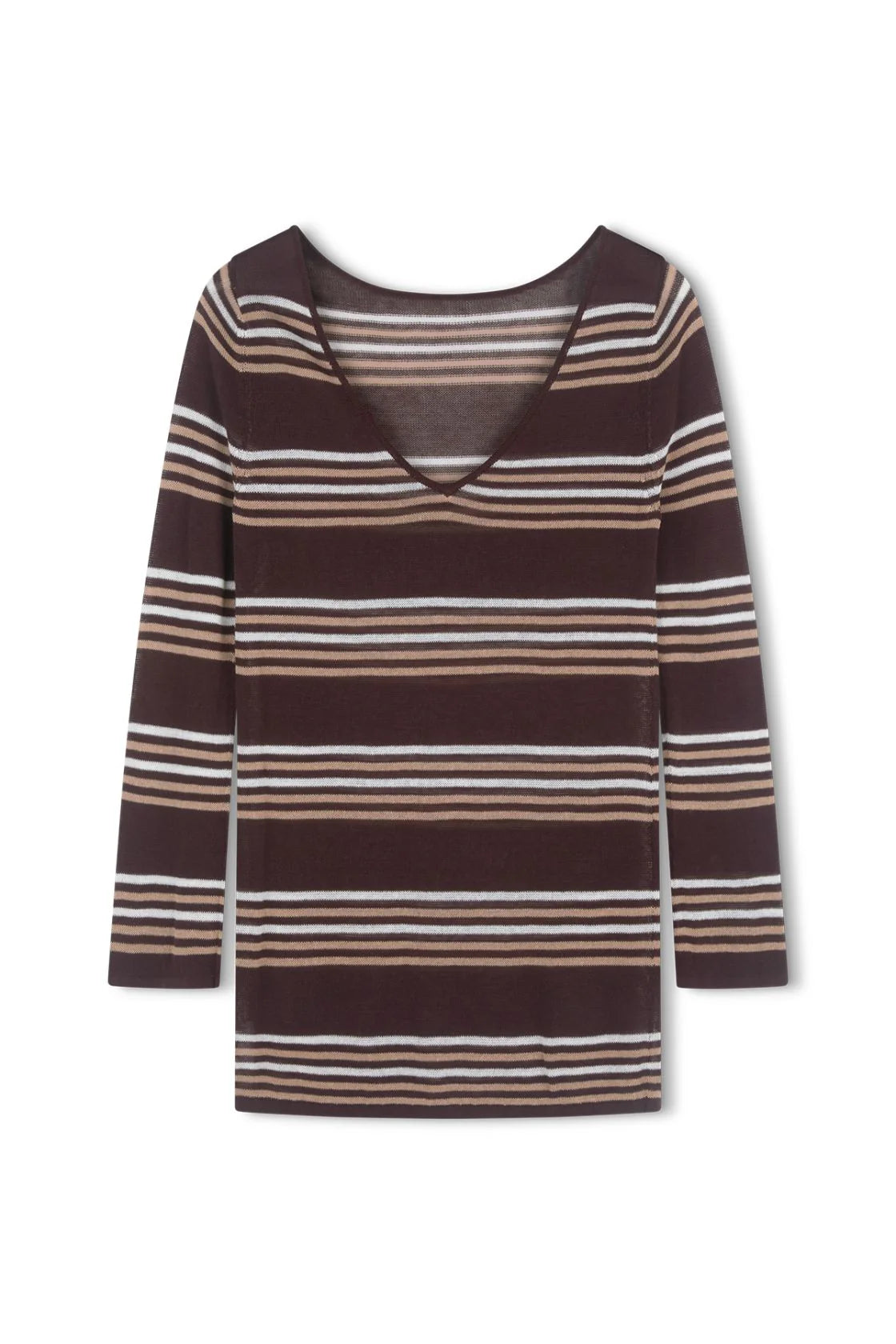 Nia Long Sleeve Mini Dress - Espresso Stripe