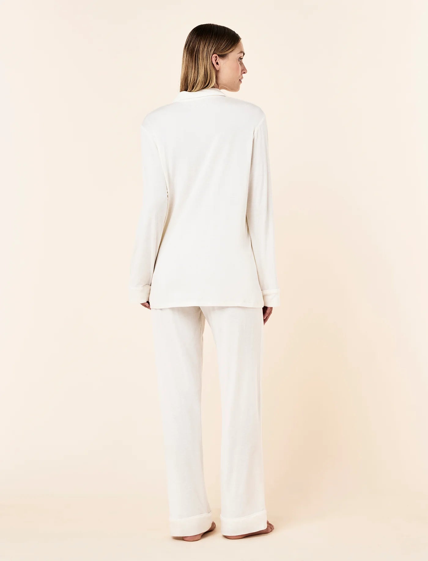 Kate Modal Soft Full Length PJ Set - Ecru