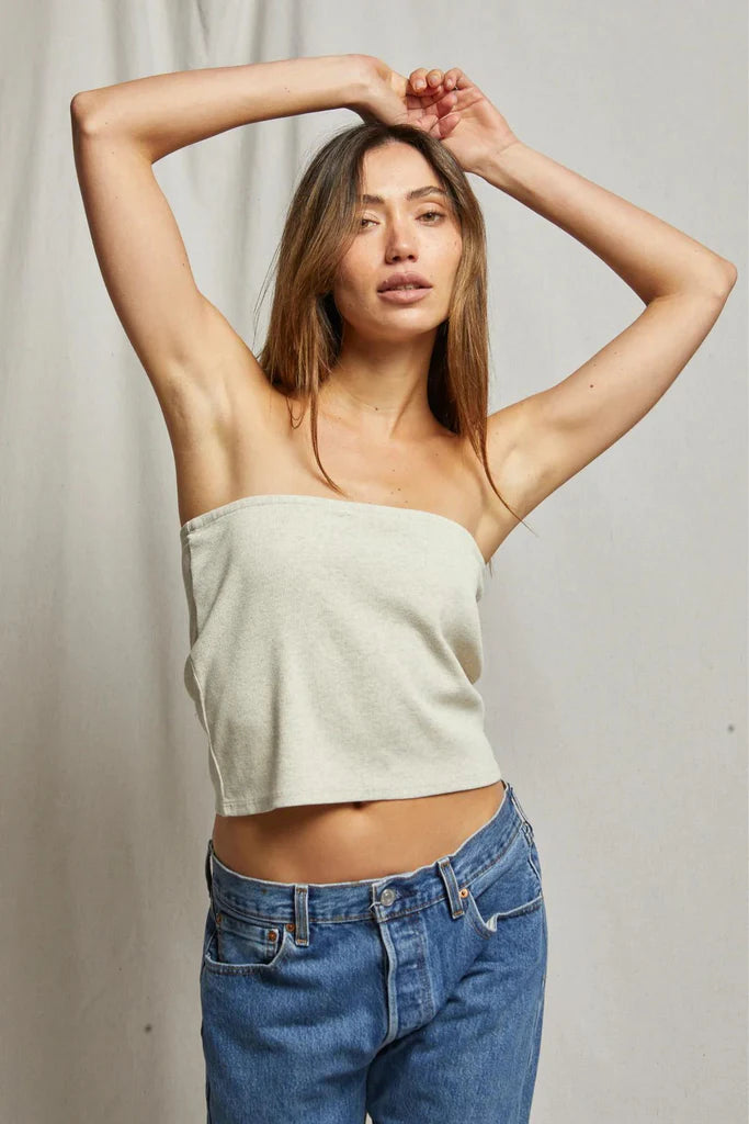 Talula Blondie Tube Top - Heather Oat