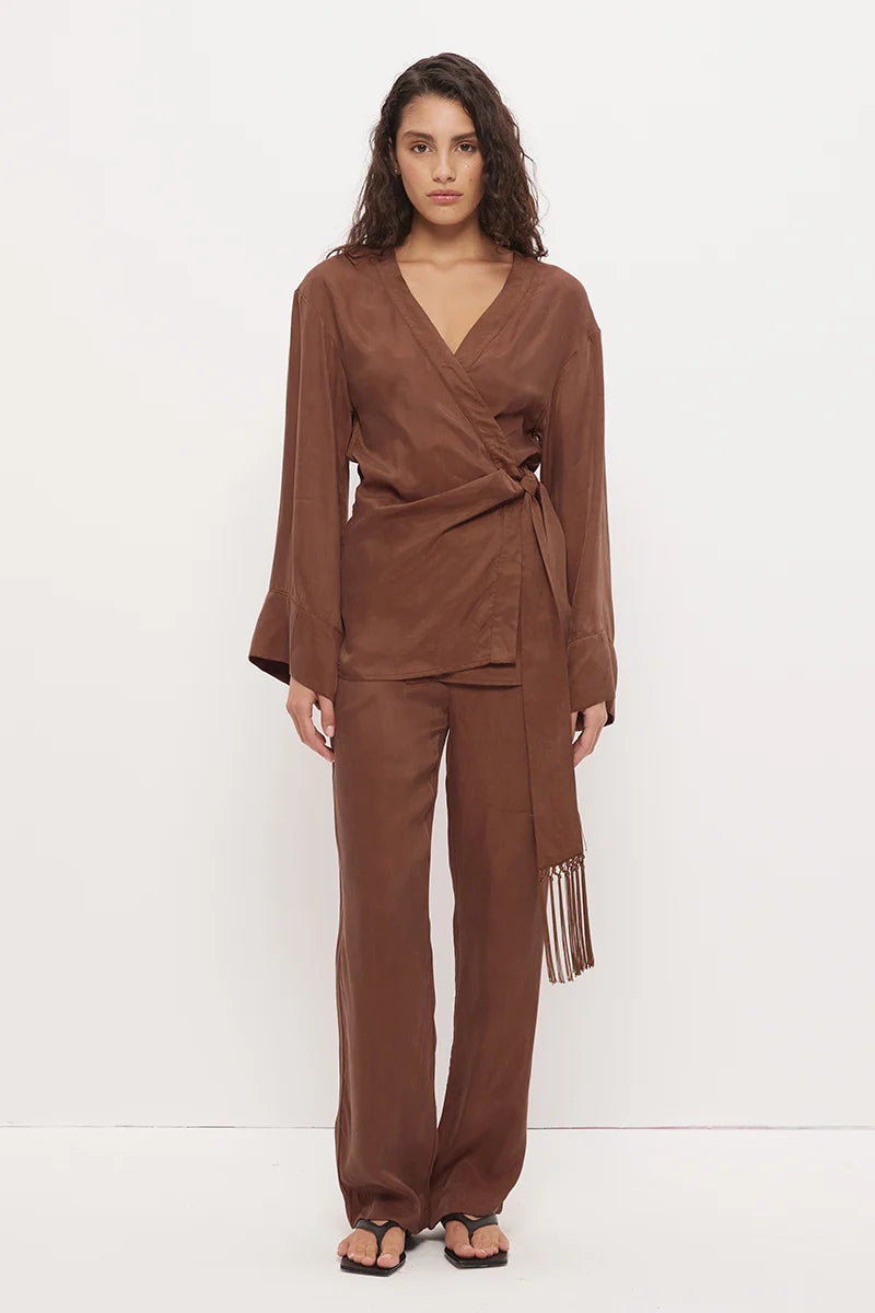 Imprint Kimono Top - Nutmeg