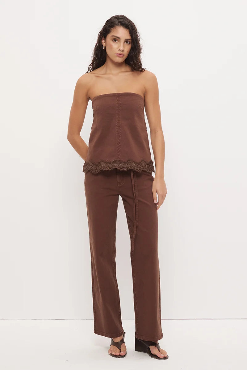 Lacie Denim Top - Mocha