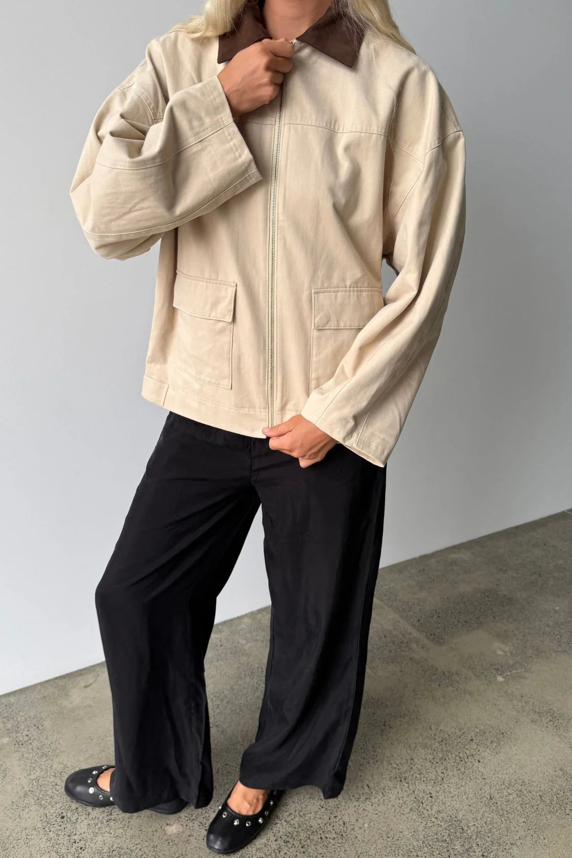 Rory Jacket - Beige & Espresso
