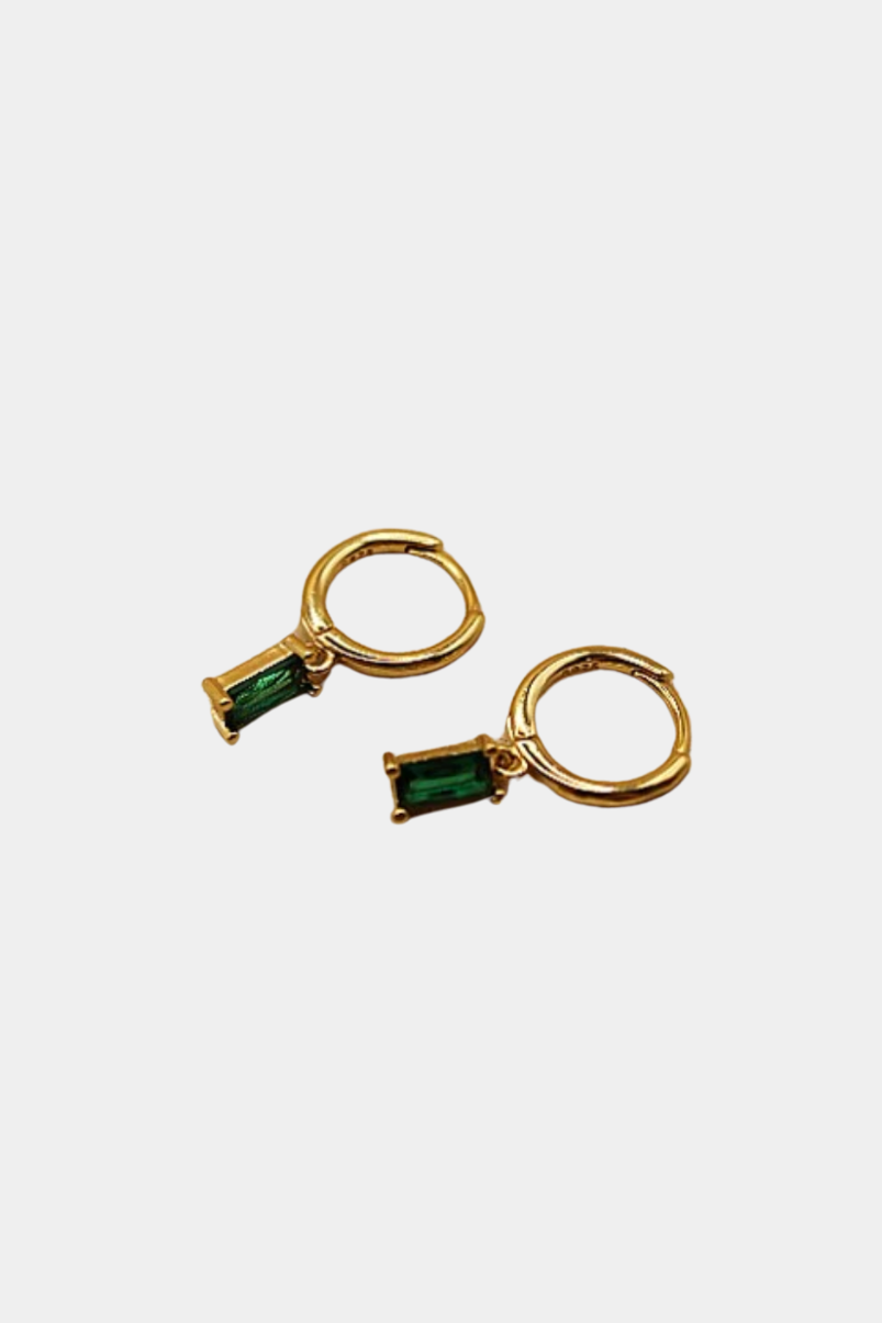 Leah Drop Earrings - Emerald / Gold