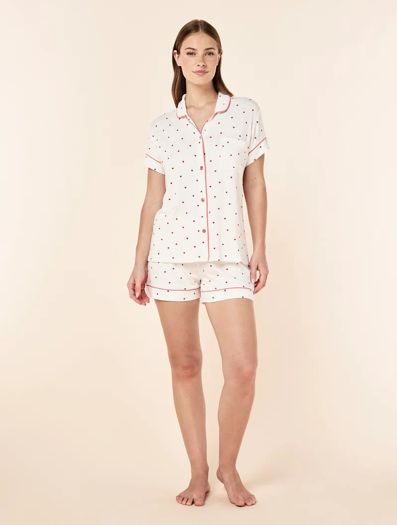 Kate Modal Soft Boxer PJ Set - Desert Rose Hearts