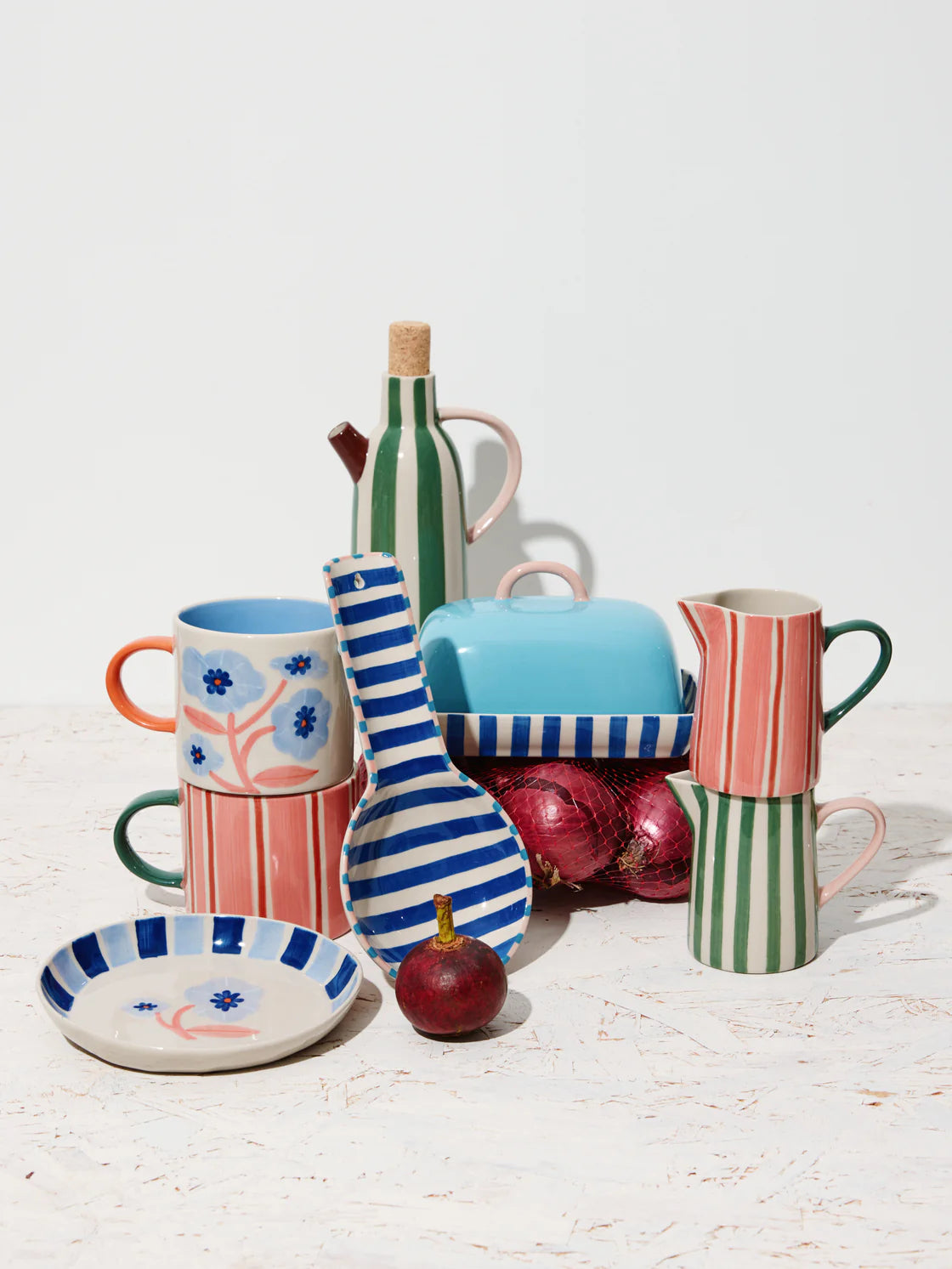Bloomie Spoon Rest - Blue Stripe