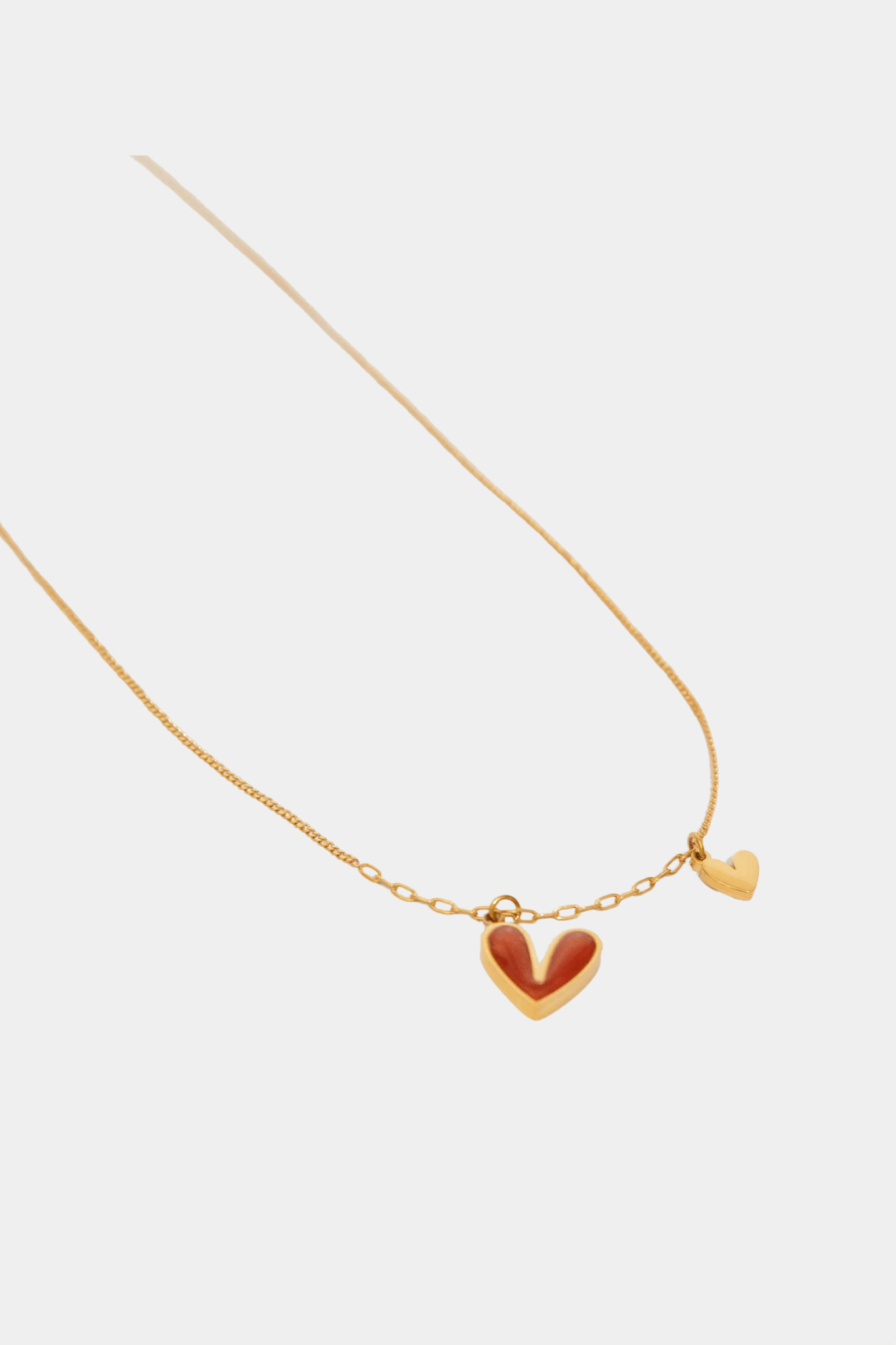 Delicate Hearts Charm Necklace in 18k Gold Plated