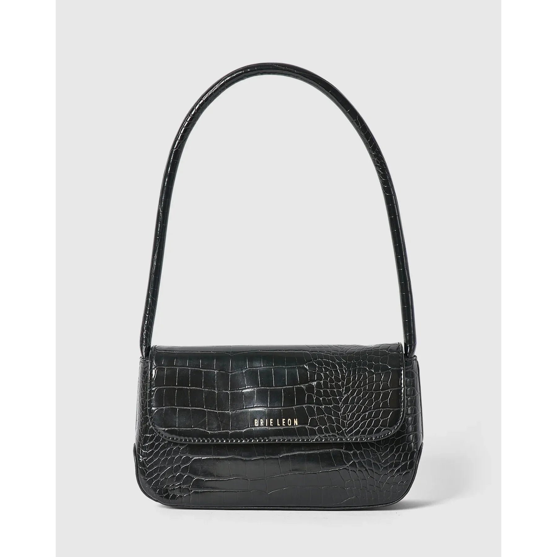 Brie Leon Mini Camille Bag - Black Brushed Recycled Croc