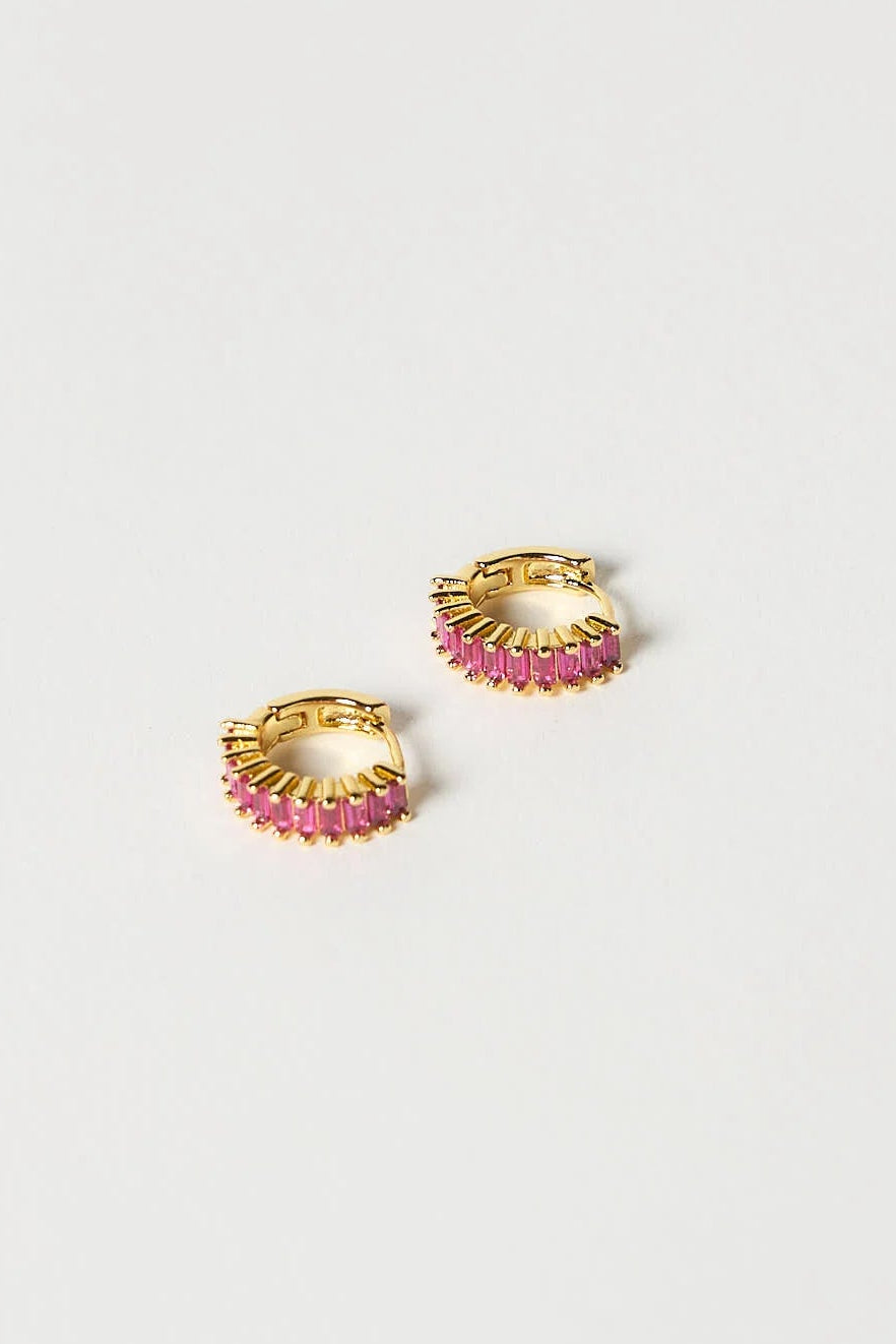 Ivy Earrings - Fuchsia / Gold