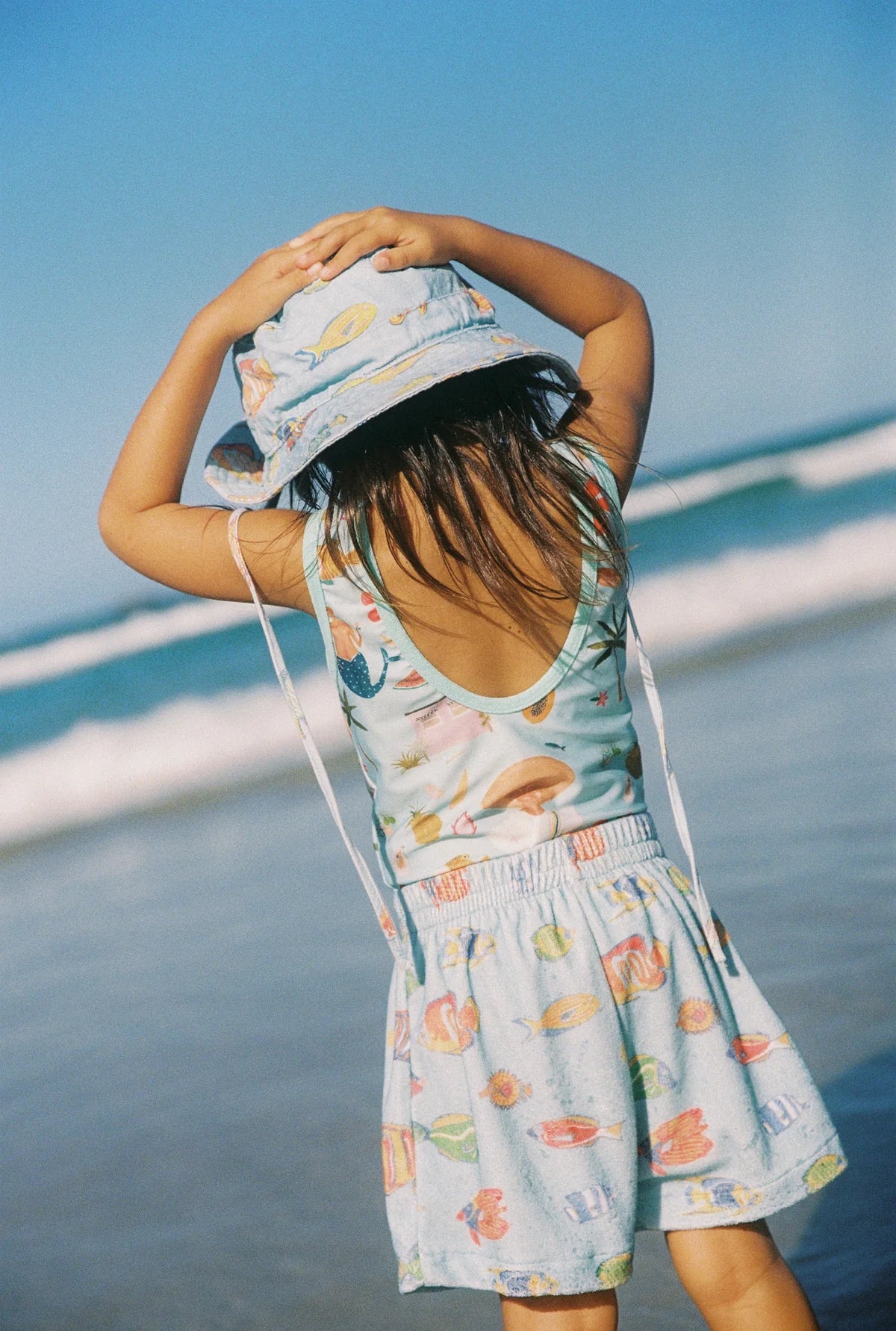 Kids Terry Vintage Fish Shorts