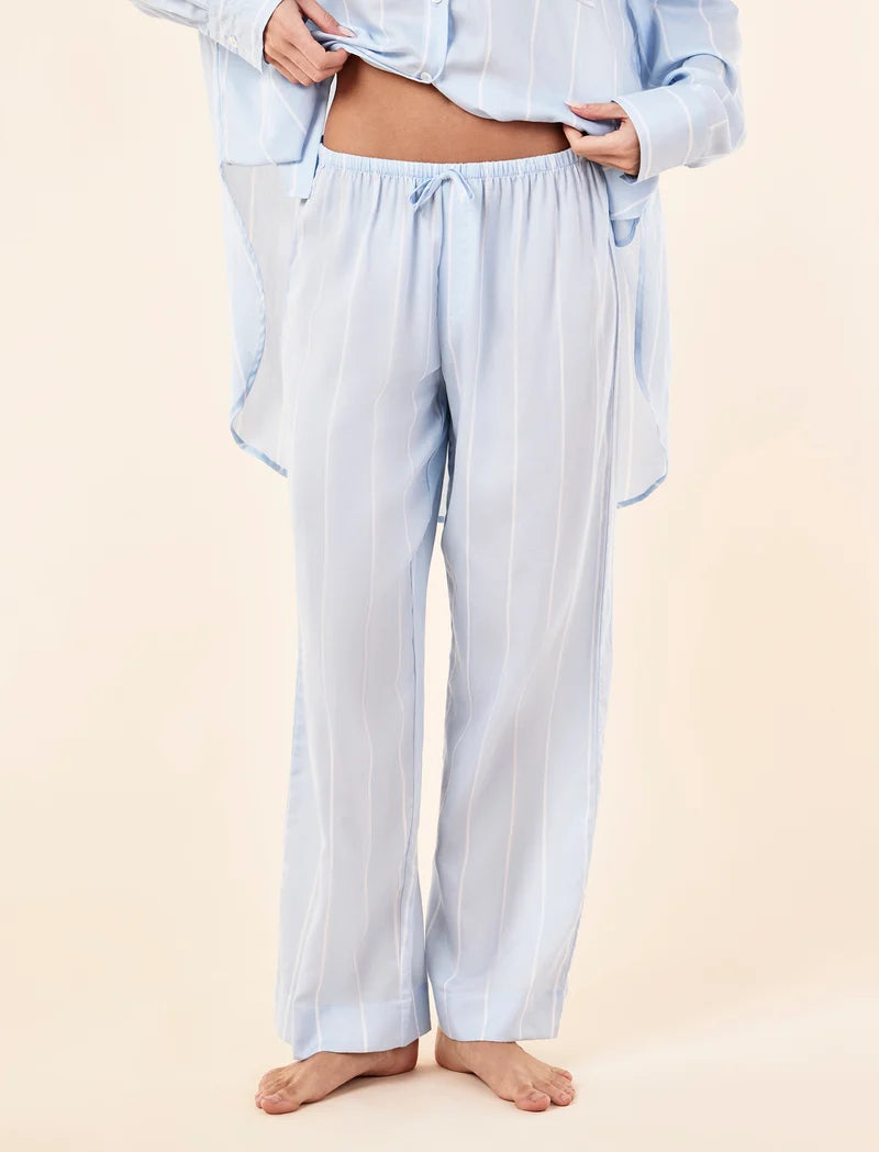 Stripe Shirting Full Length PJ Set