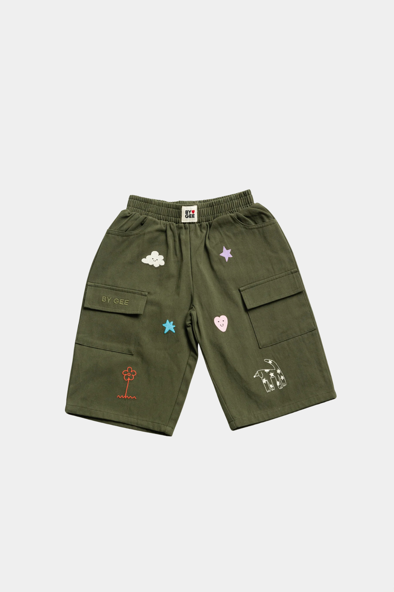 Cropped Wide Leg Cargo Pant - Khaki