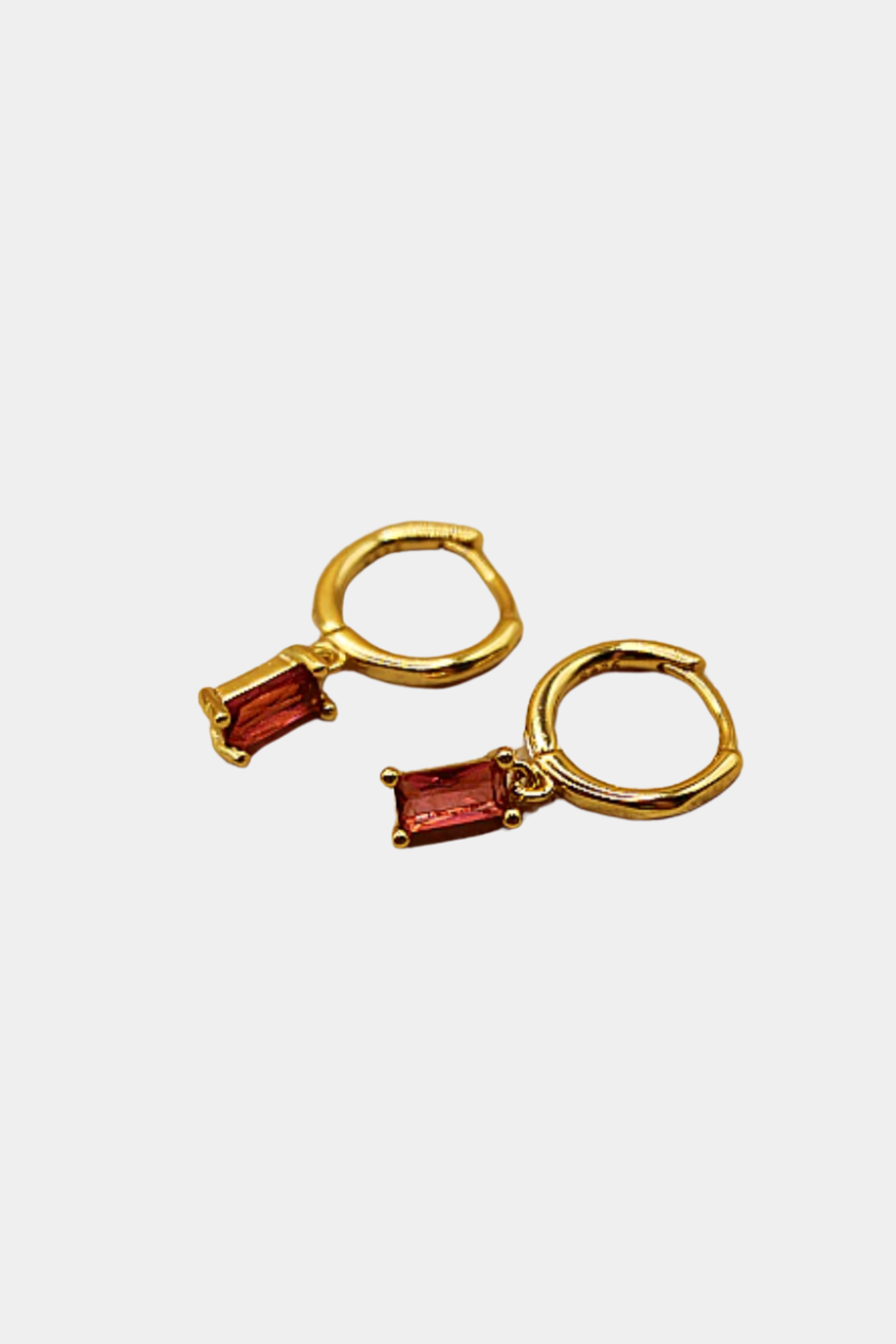 Leah Drop Earrings - Fuchsia / Gold