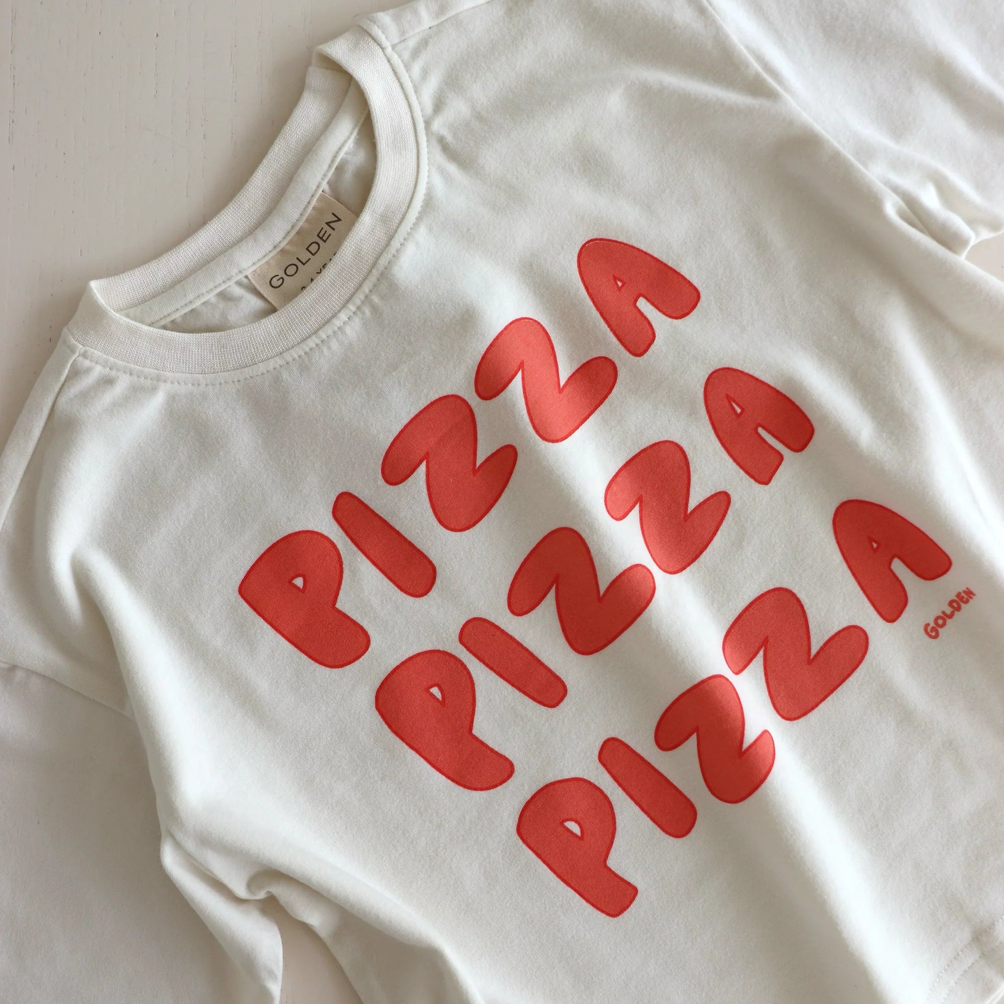 Pizza Mid Sleeve Tee - Eggnog