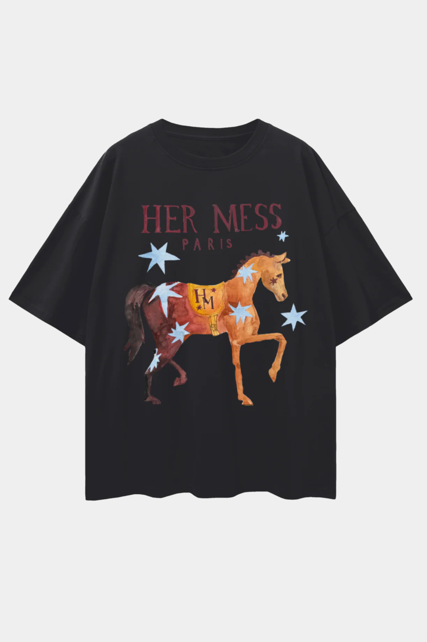 Her Mess Oversize Tee - Black