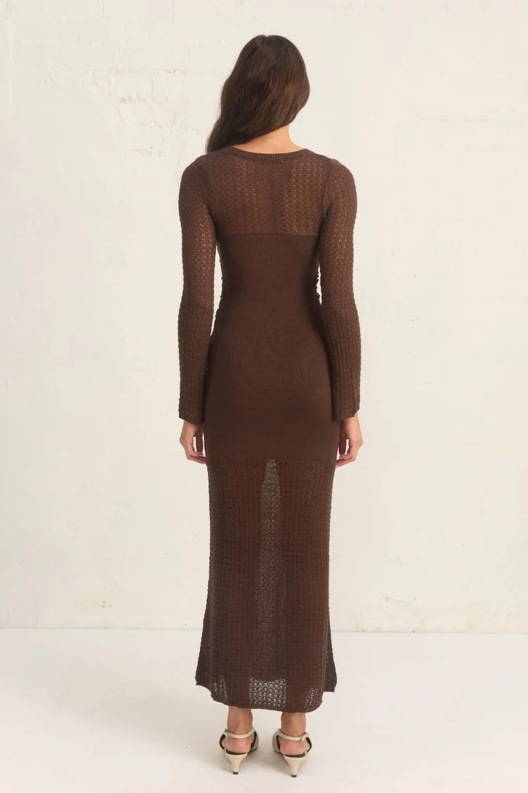 Onika Knit Dress - Mahogany
