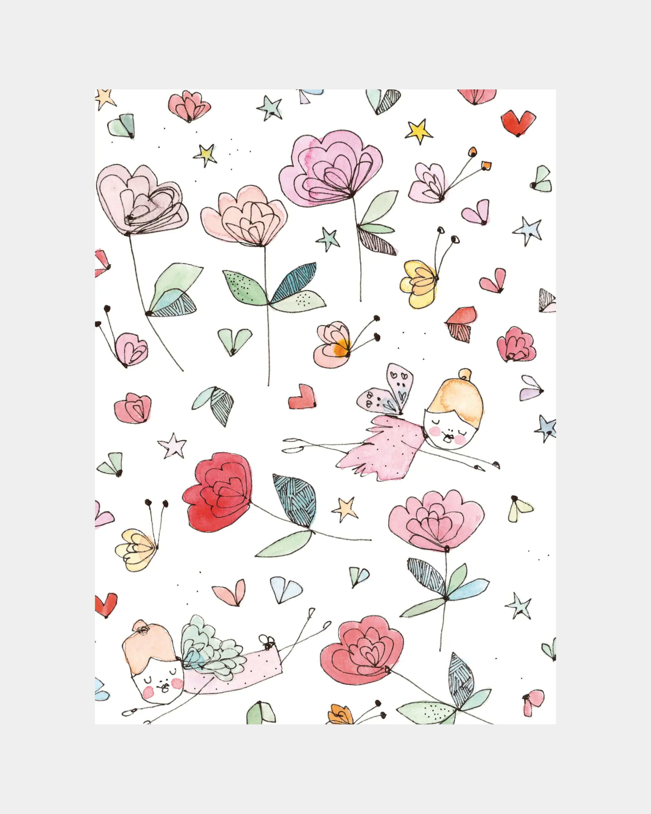 Wrapping Paper Book: Hearts & Flowers