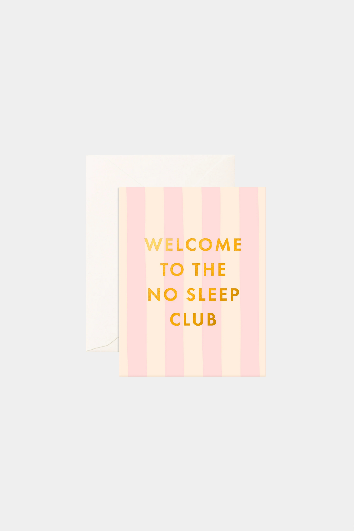 No Sleep Club Peony Stripe Greeting Card