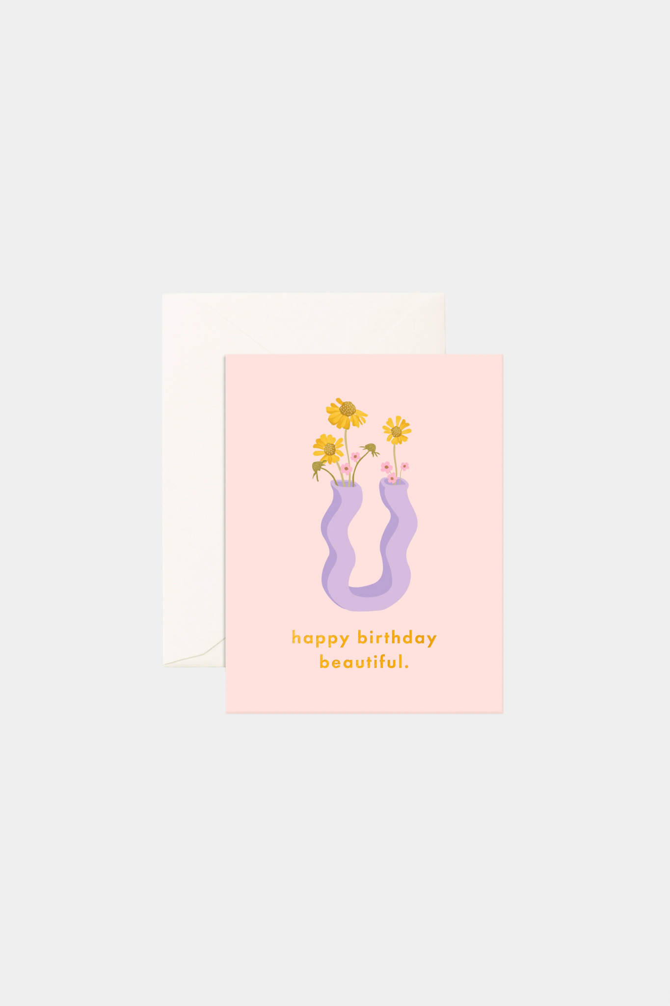 Birthday Beautiful Wiggle Vase Greeting Card