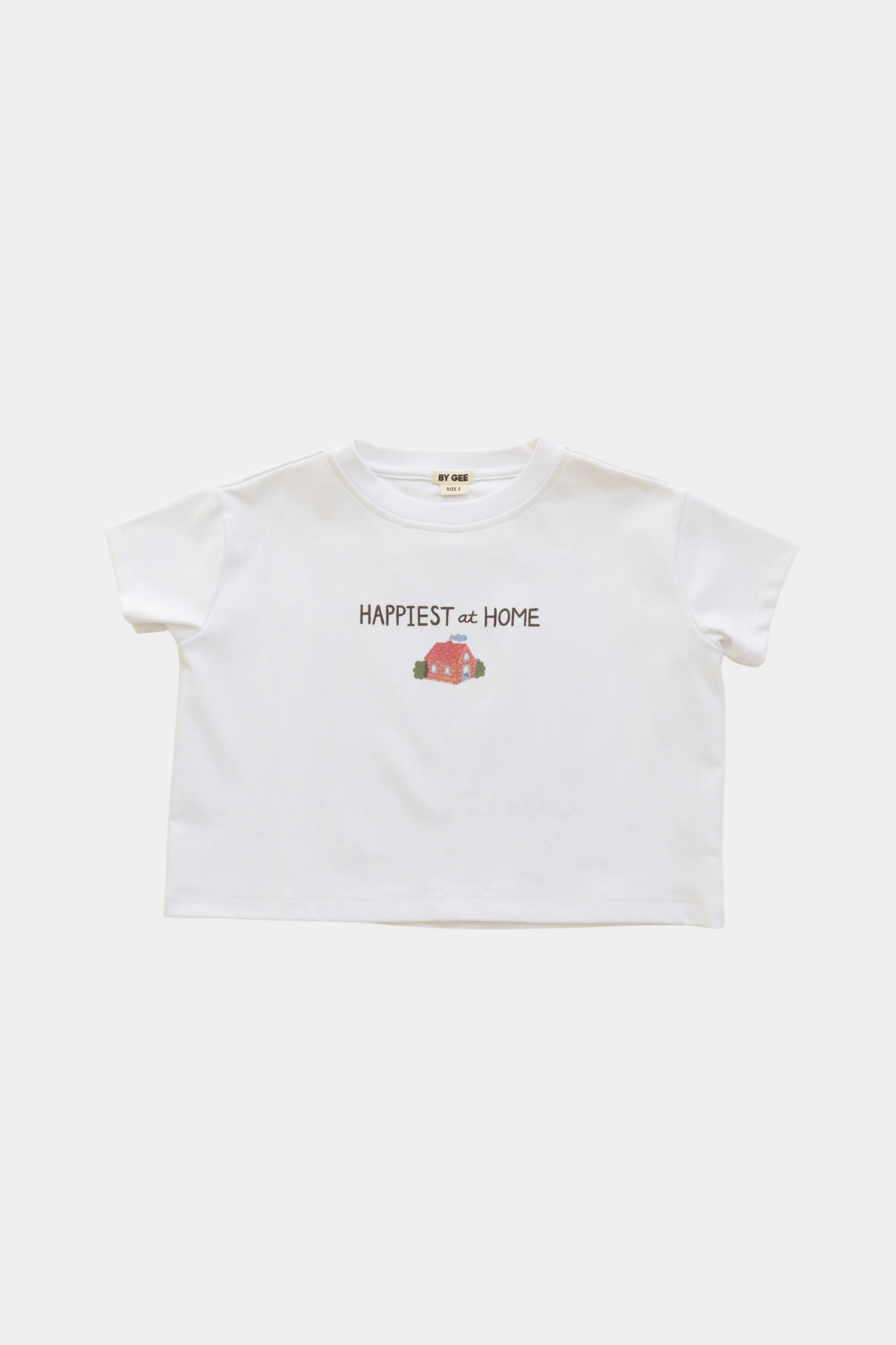 Happy At Home Oversized Boxy Tee - White