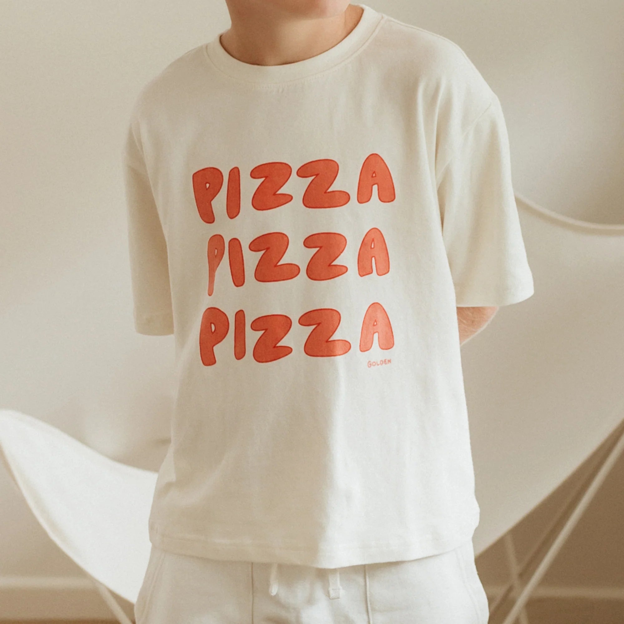 Pizza Mid Sleeve Tee - Eggnog