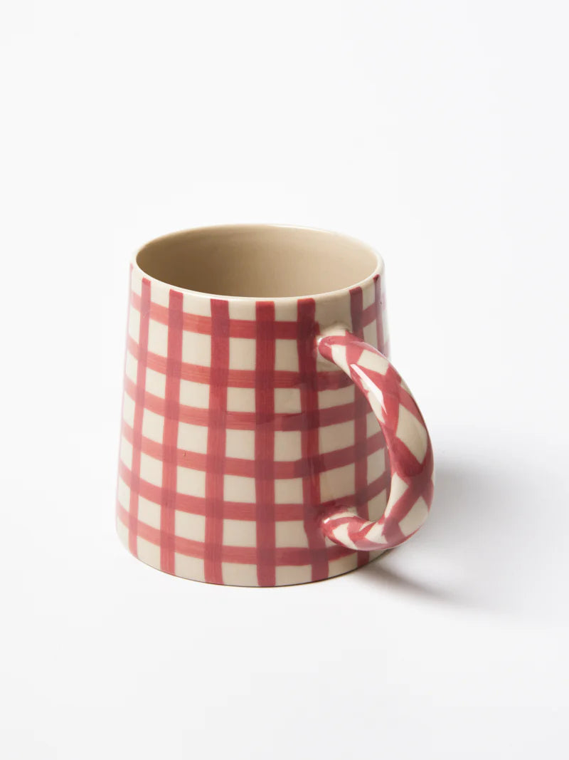Larder Mug - Check Pink