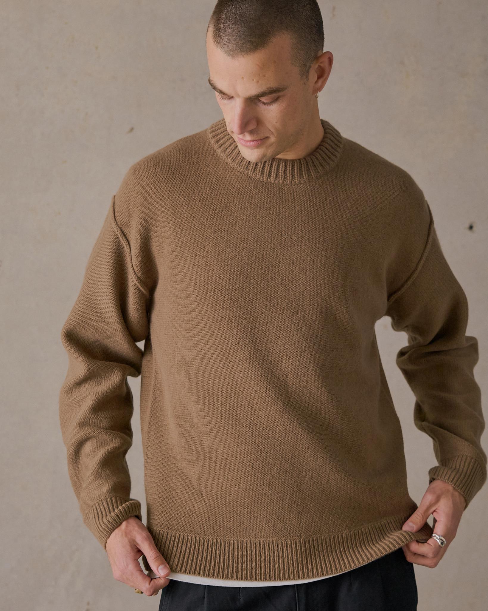 Reverse Seam Knit - Dark Tan