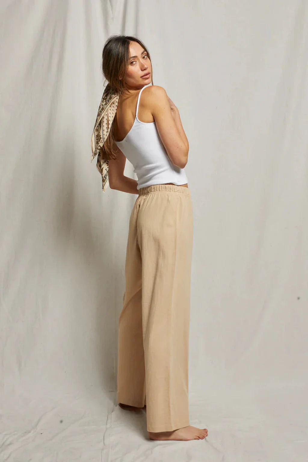 Adele Supima Cotton Pants - Sand Dune