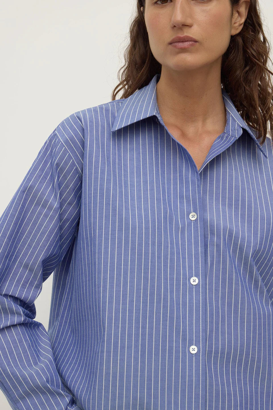 Anais Stripe Shirt - Blue / White Stripe