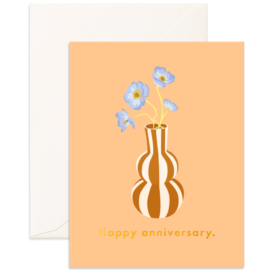 Fox & Fallow Anniversary Bubble Vase Greeting Card