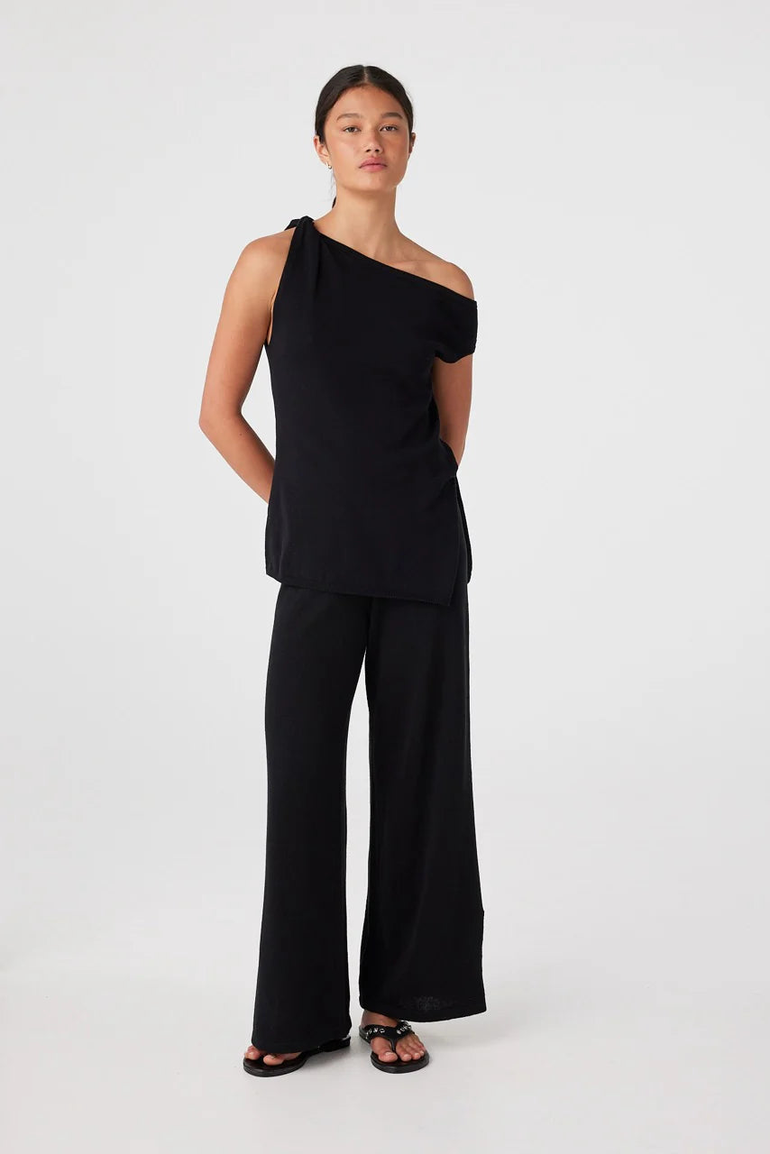 Olympia Asymmetrical Top - Black