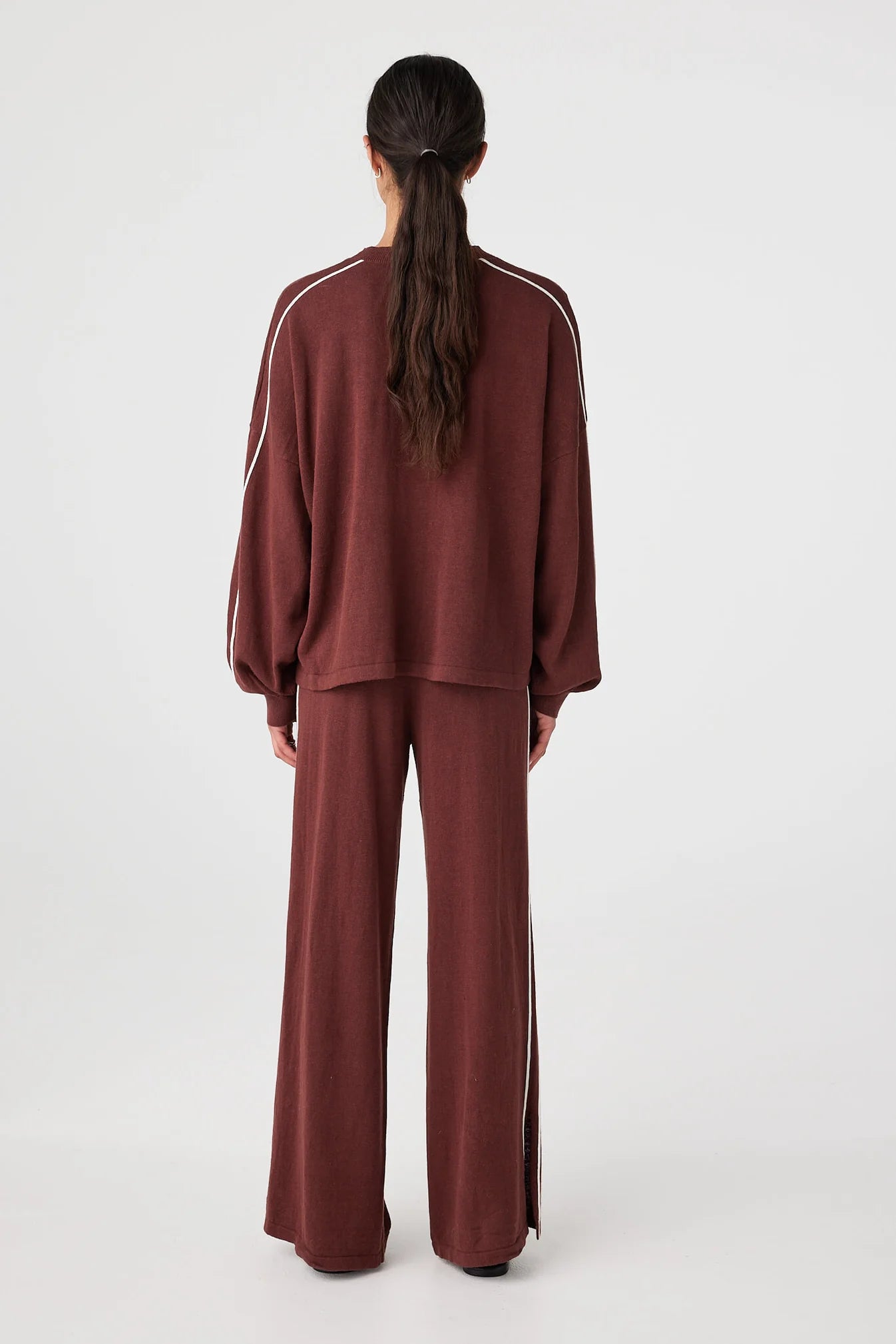 Pippa Long Sleeve Tee - Raisin & Cream