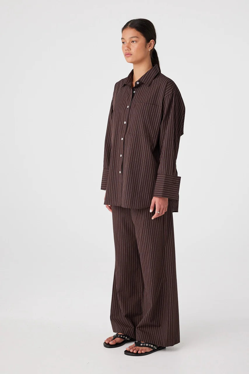 Rae Shirt - Espresso Stripe