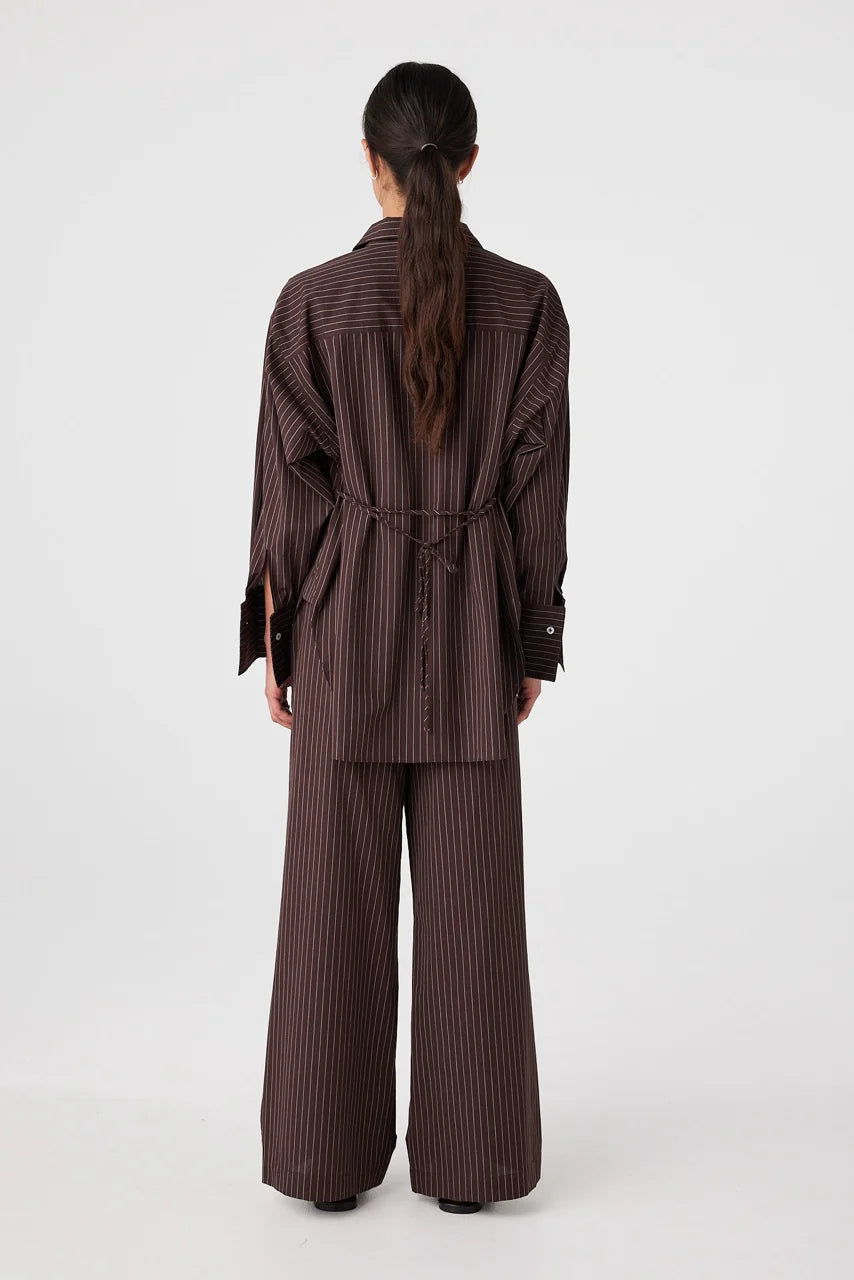 Rae Shirt - Espresso Stripe
