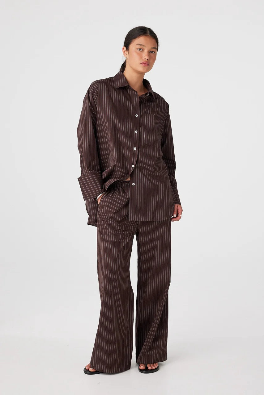 Rae Shirt - Espresso Stripe