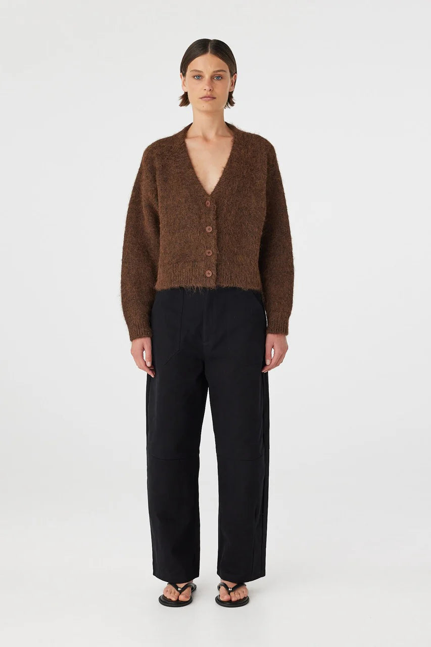 Liora Fluffy Cardigan - Espresso