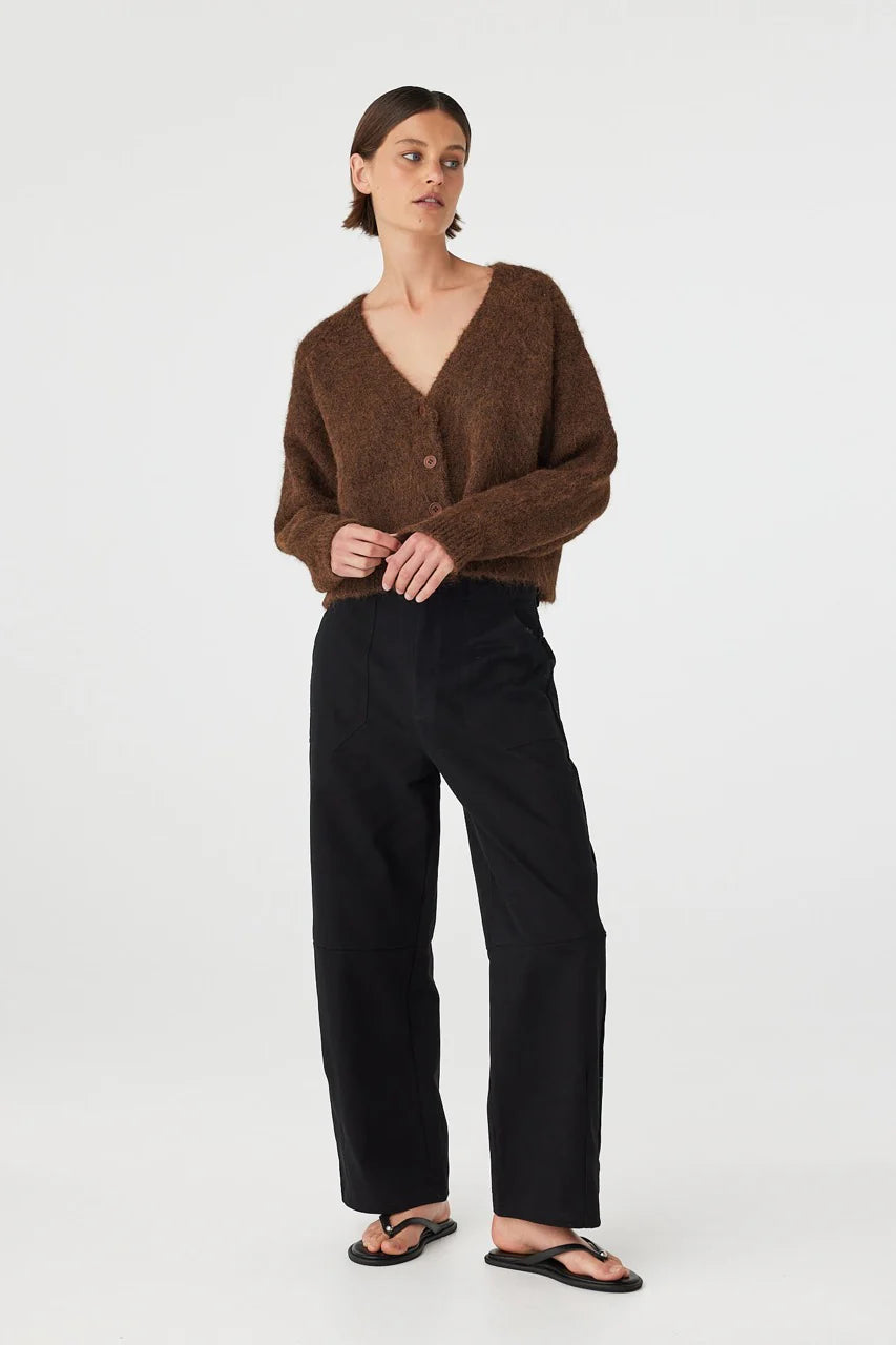 Liora Fluffy Cardigan - Espresso