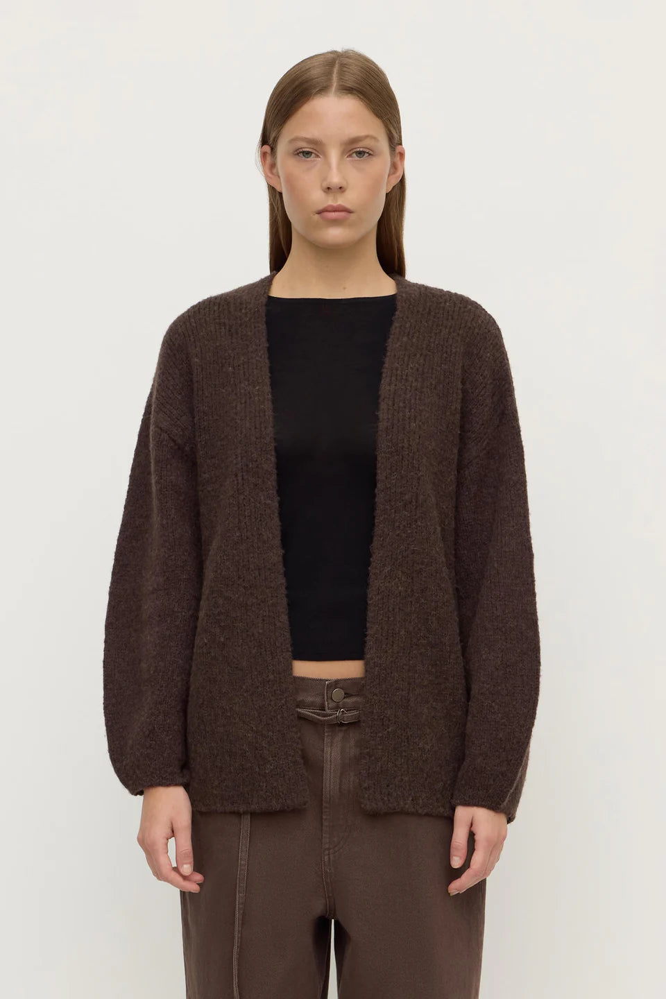 Ariel Knit Cardigan - Dark Choc