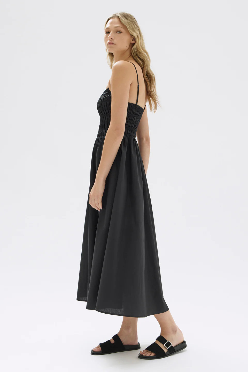 Aubrey Rouched Dress - Black