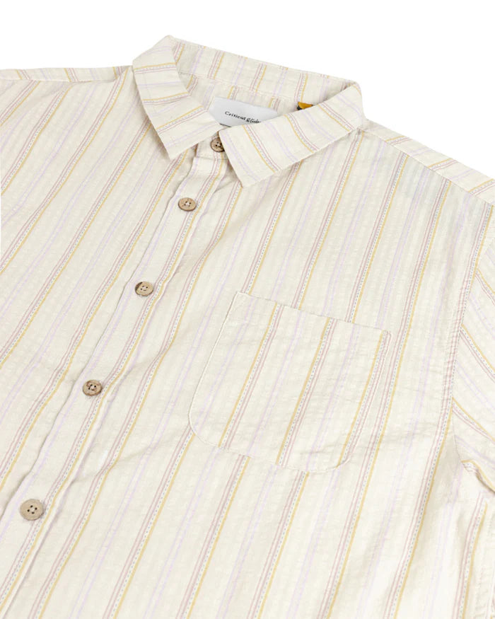 Stranded Short Sleeve Shirt - Ecru