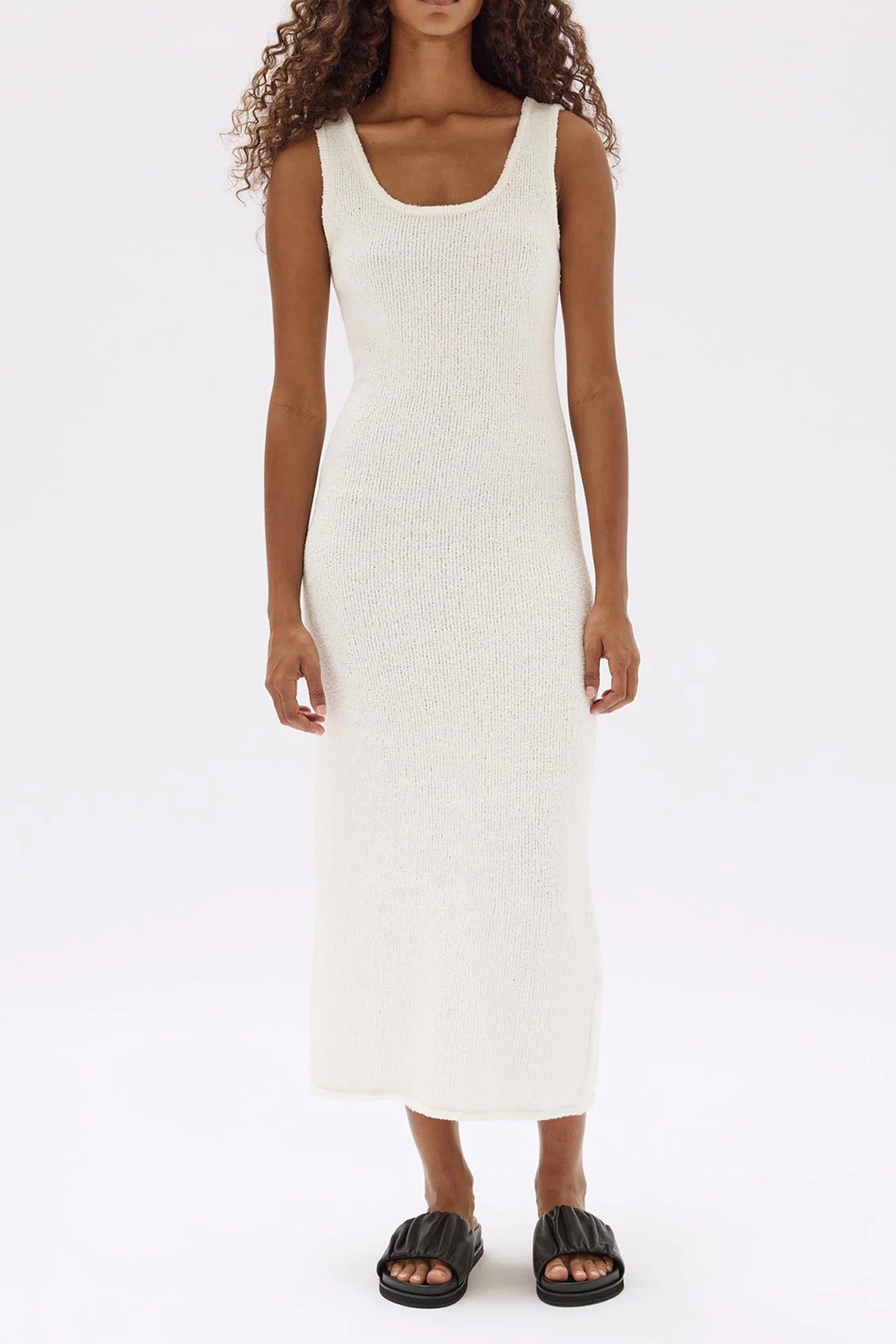 Lucinda Boucle Knit Maxi Dress - Cream