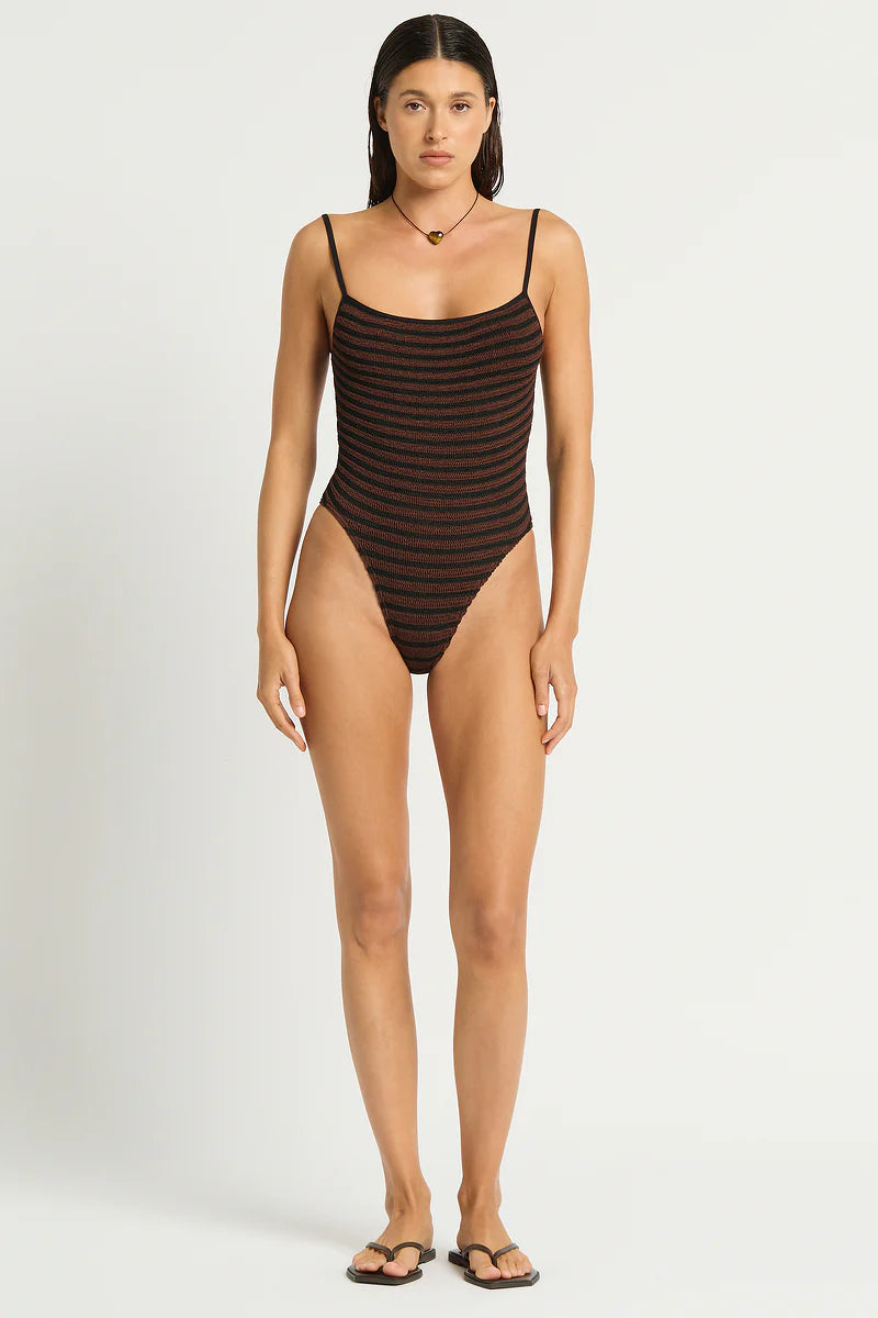 Low Palace One Piece - Carob / Black